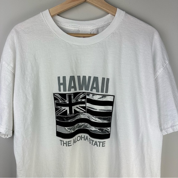 HAWAII The Aloha State White Cotton T-shirt Short-sleeve XL - Picture 3 of 7